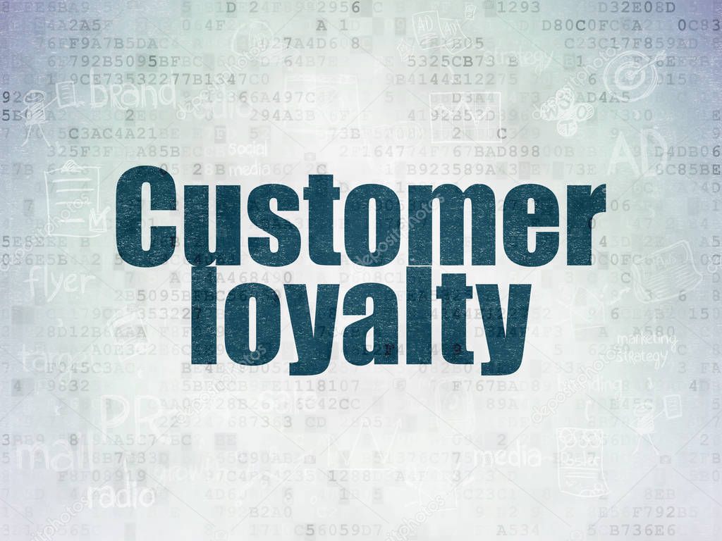 Advertising concept: Customer Loyalty on Digital Data Paper background