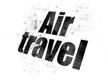 Seyahat kavramı: dijital arka plan üzerinde Air Travel