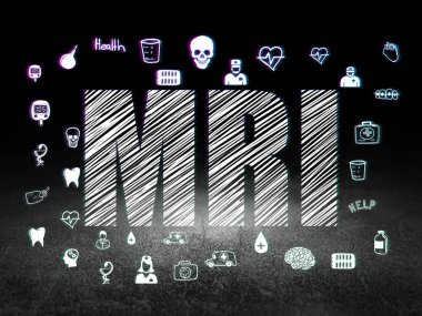 Sağlık kavramı: MRG grunge karanlık odada