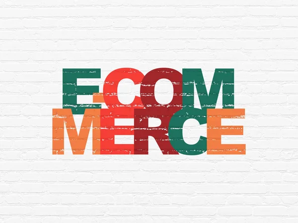 Concetto di finanza: e-commerce su sfondo wall — Foto Stock