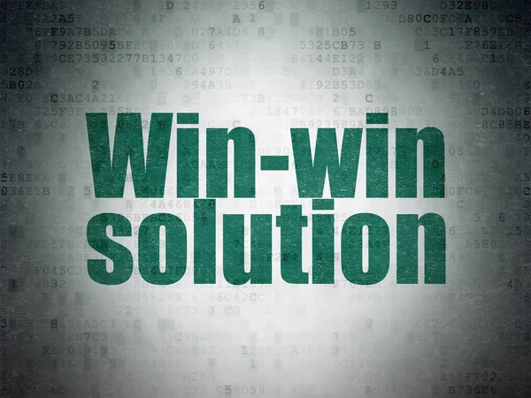 Financieel concept: Win-win-oplossing voor de achtergrond van digitaal gegevensdocument — Stockfoto