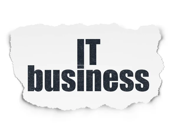 Concetto di business: IT Business su sfondo carta strappata — Foto Stock