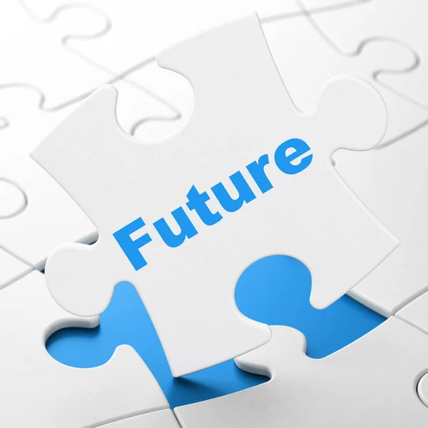 Time concept: Future on puzzle background — Stock Photo, Image