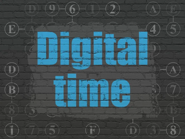 タイムラインの概念: 壁の背景にデジタル時間 — ストック写真
