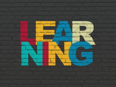 Eğitim kavramı: duvar arka plan üzerinde öğrenme