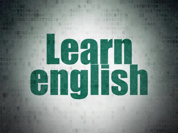 Onderwijs concept: Engels leren op digitale Data-Paper achtergrond — Stockfoto