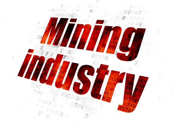 Endüstri kavramı: dijital arka plan üzerinde madencilik sektörü
