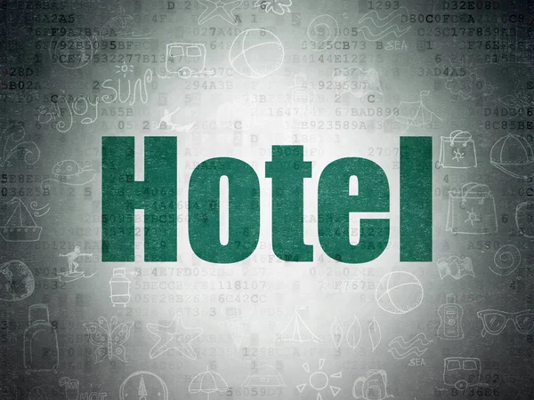 Urlaubskonzept: Hotel auf digitalem Datenpapier — Stockfoto