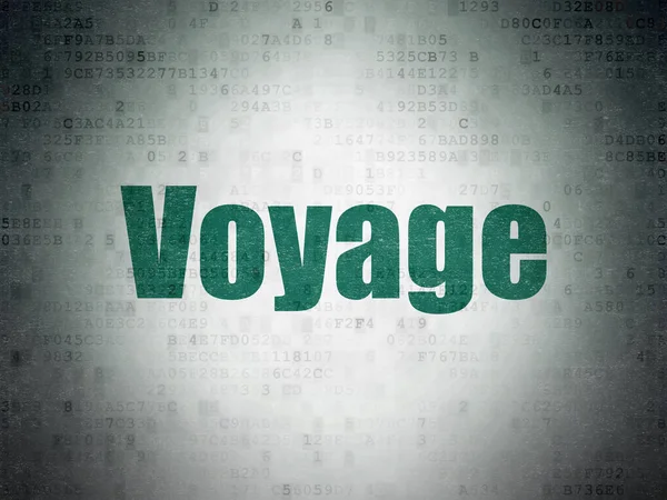 Toerisme concept: Voyage op digitale Data-Paper achtergrond — Stockfoto