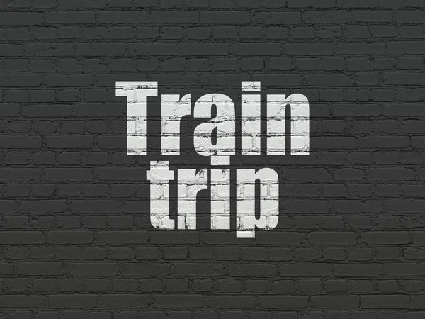 旅游概念︰ 在背景墙上的火车之旅 — 图库照片