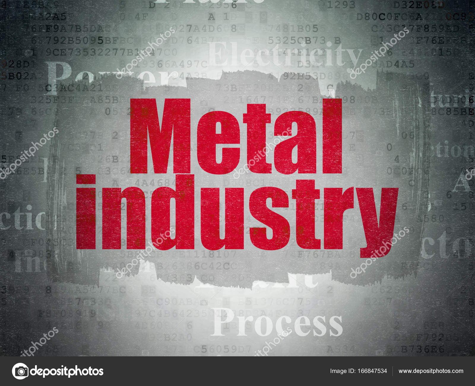 Industry Concept Metal Industry On Digital Data Paper - 