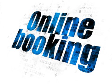 Tatil kavramı: Online rezervasyon dijital arka plan üzerinde