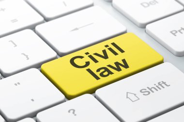 Hukuk kavramı: Medeni Hukuk bilgisayar klavye zemin üzerine