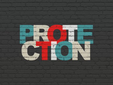 Güvenlik kavramı: duvar arka plan üzerinde koruma