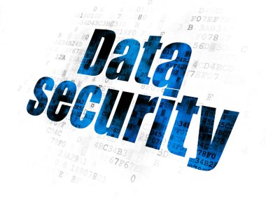 Emniyet konsepti: veri güvenliği dijital arka plan üzerinde