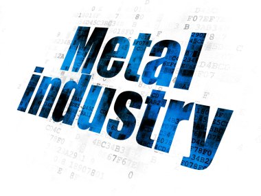 Manufacuring kavramı: dijital arka plan üzerinde Demir Çelik Metal Sanayi