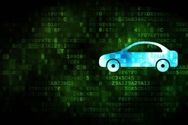 Tatil kavramı: dijital arka plan üzerinde araba