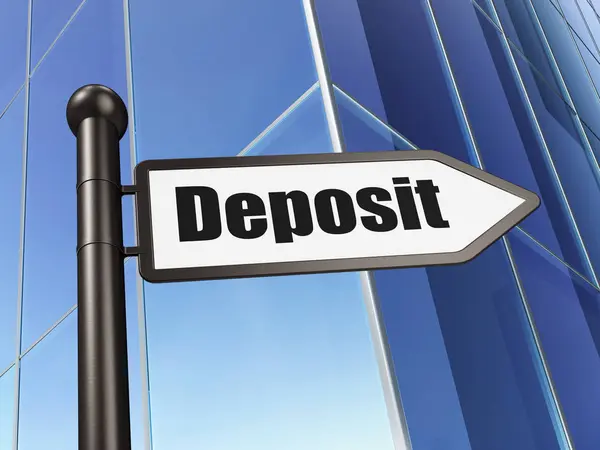 Concetto bancario: firma Deposito su sfondo Building — Foto Stock