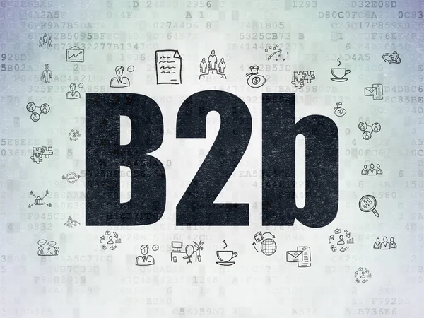 Affärsidé: B2b på Digital Data papper bakgrund — Stockfoto