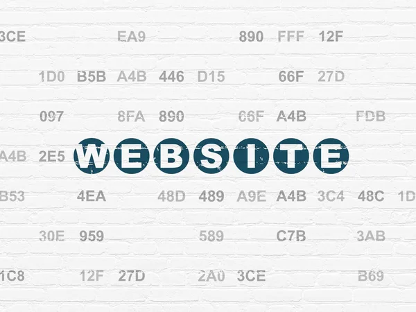Web 開発コンセプト： 壁の背景のウェブサイト — ストック写真