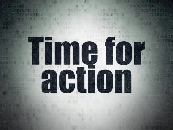 Concetto di calendario: tempo di azione sullo sfondo della carta dei dati digitali — Foto Stock