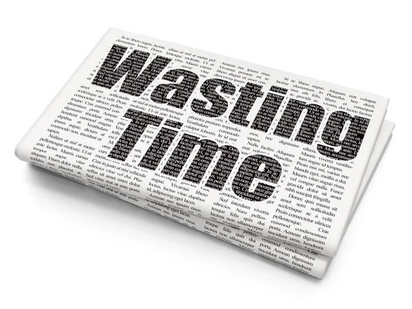 Time concept: Wasting Time on Newspaper background