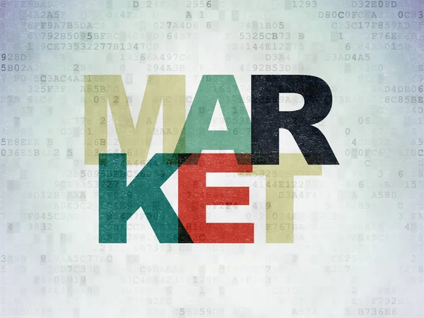 Concetto di marketing: mercato sul background della Digital Data Paper — Foto Stock