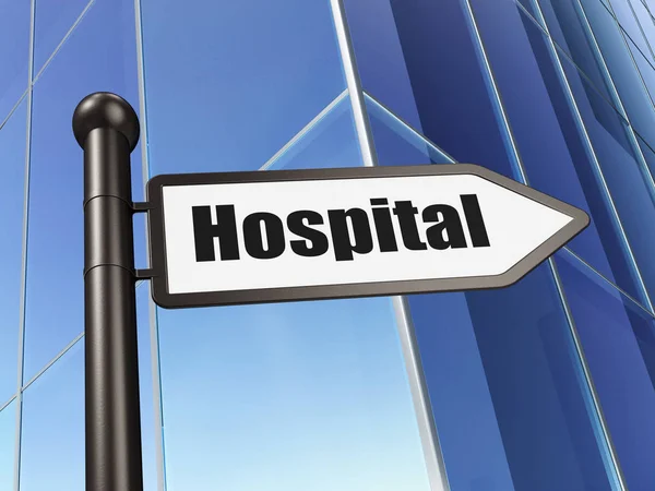 Medicine concept: sign Hospital on Building background — Stock Photo, Image