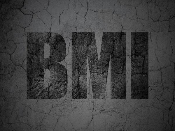 Geneeskunde concept: Bmi op grunge muur achtergrond — Stockfoto