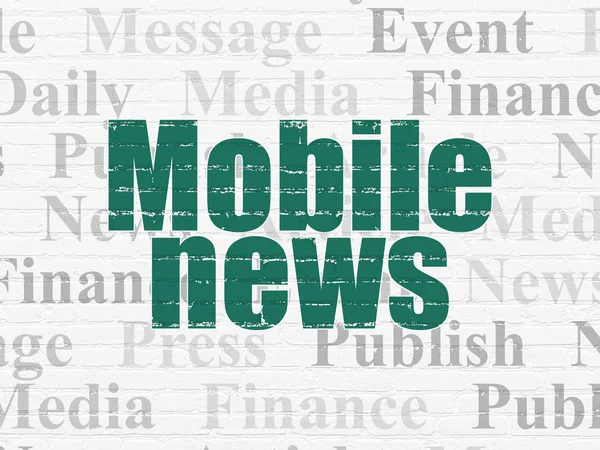 Concepto de noticias: Mobile News on wall background — Foto de Stock