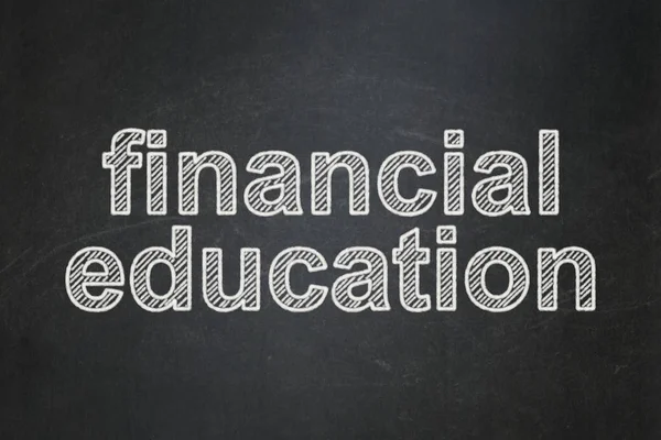 学习理念： 黑板背景的金融教育 — 图库照片