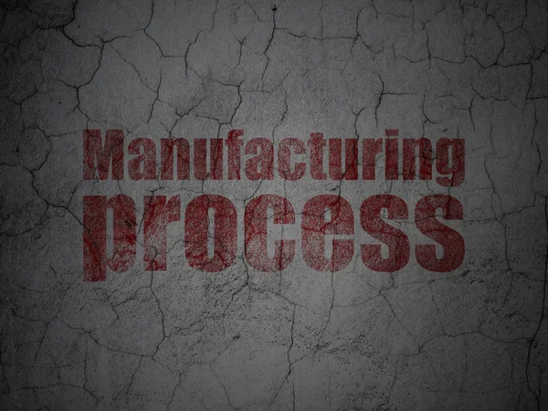 Conceito de fabricação: Processo de fabricação no fundo da parede grunge — Fotografia de Stock