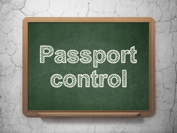 Travel concept: Passport Control on chalkboard background — Stock Photo, Image