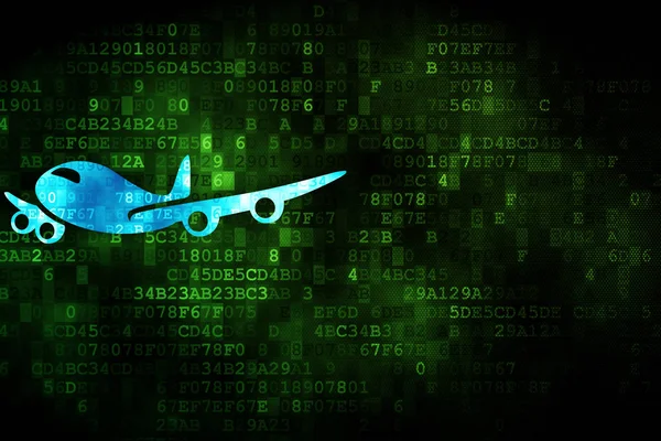 Tourism concept: Airplane on digital background