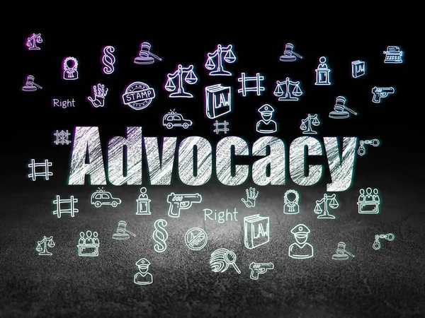 Law concept: Advocacy in grunge dark room — Stock Photo, Image