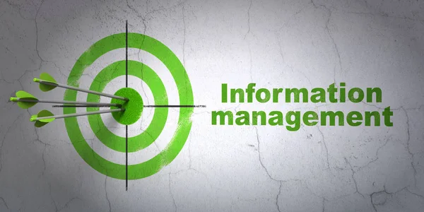 Data concept: target and Information Management on wall background — Stock Photo, Image