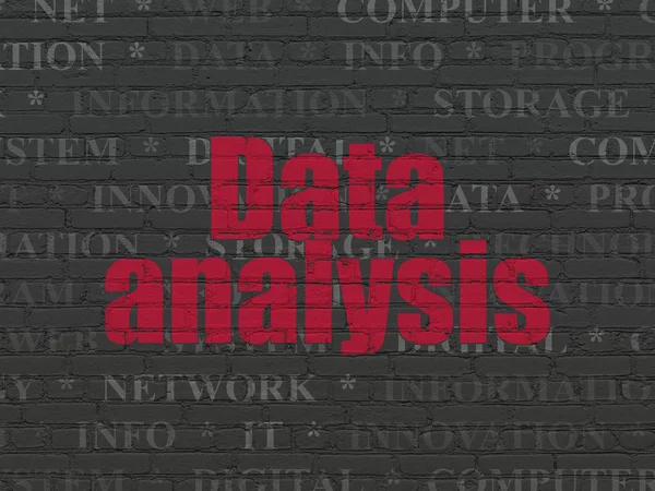 Conceito de informação: Análise de dados no fundo da parede — Fotografia de Stock
