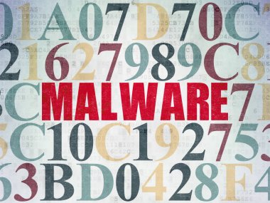 Gizlilik kavramı: dijital veri kağıt arka plan üzerinde Malware