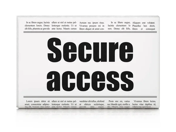 Концепция безопасности: заголовок газеты Secure Access — стоковое фото