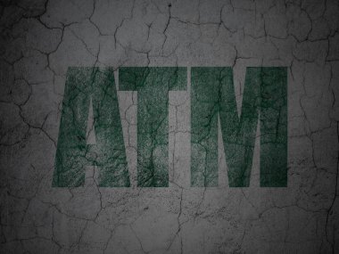 Para kavramı: Atm grunge duvar arka plan üzerinde