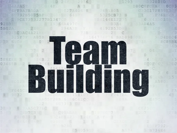 Conceito de negócio: Team Building on Digital Data Paper background — Fotografia de Stock