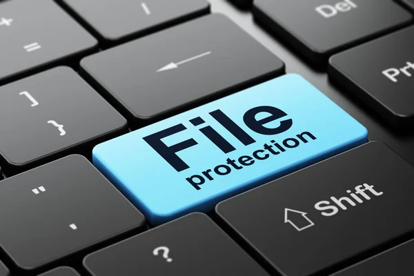 Concetto di sicurezza: Protezione file su sfondo tastiera del computer — Foto Stock