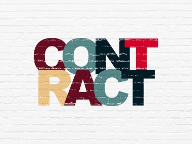 İş kavramı: sözleşme duvar arka plan üzerinde