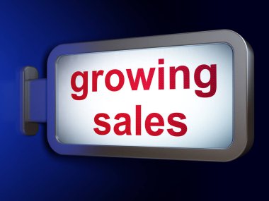 iş kavramı: satış billboard arka plan üzerinde büyüyen