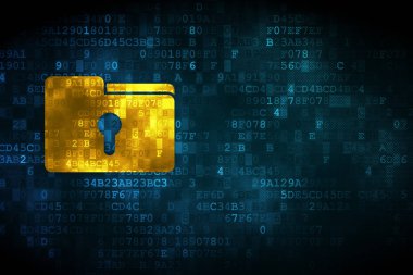 İş kavramı: klasör ile Keyhole dijital arka plan üzerinde