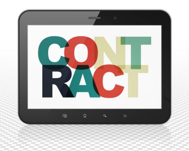 Ekonomi kavramı: Tablet Pc bilgisayar ile sözleşme ekranda