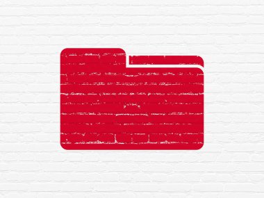 iş kavramı: duvar arka plan üzerinde klasör