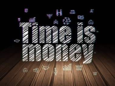 Ekonomi kavramı: vakit nakittir grunge karanlık odada