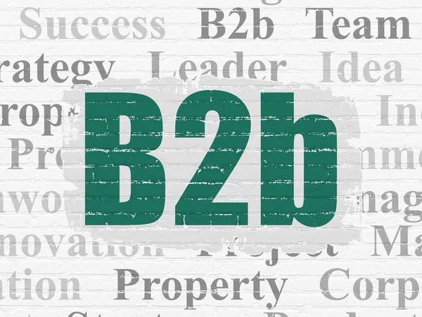 Podnikatelský koncept: b2b na zeď na pozadí — Stock fotografie