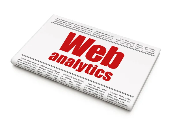 Σχεδίαση Web: τίτλο εφημερίδας Web Analytics — Φωτογραφία Αρχείου